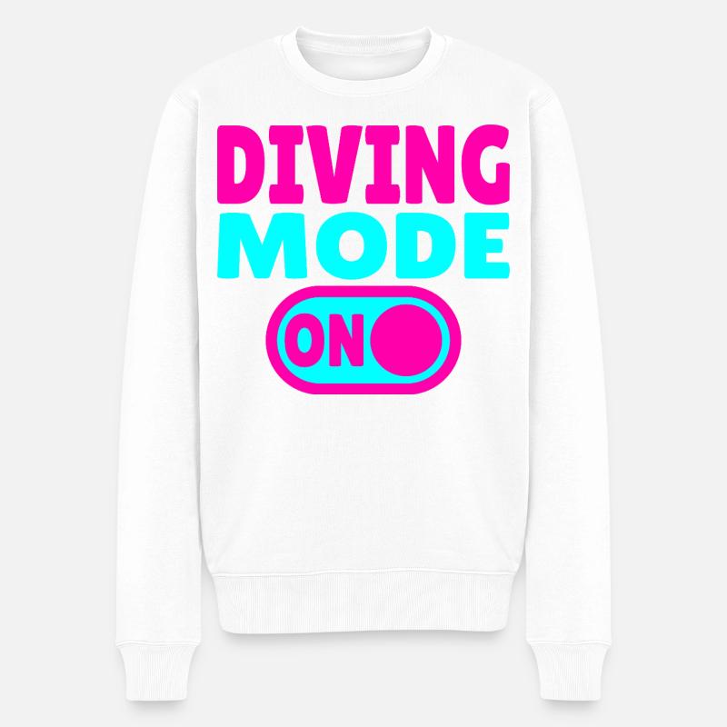Diving Mode On – Tauchen - Männer Premium Bio Pullover - Weiß