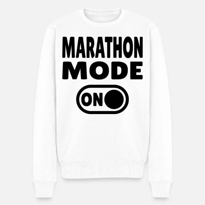 Marathon Mode On – Running with passion - Men's Premium Organic Jumper - white