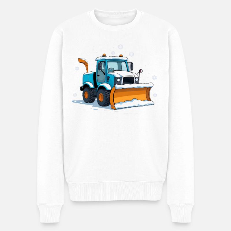 Chasse-neige de dessins animés bleus - Pull Premium bio Homme - blanc