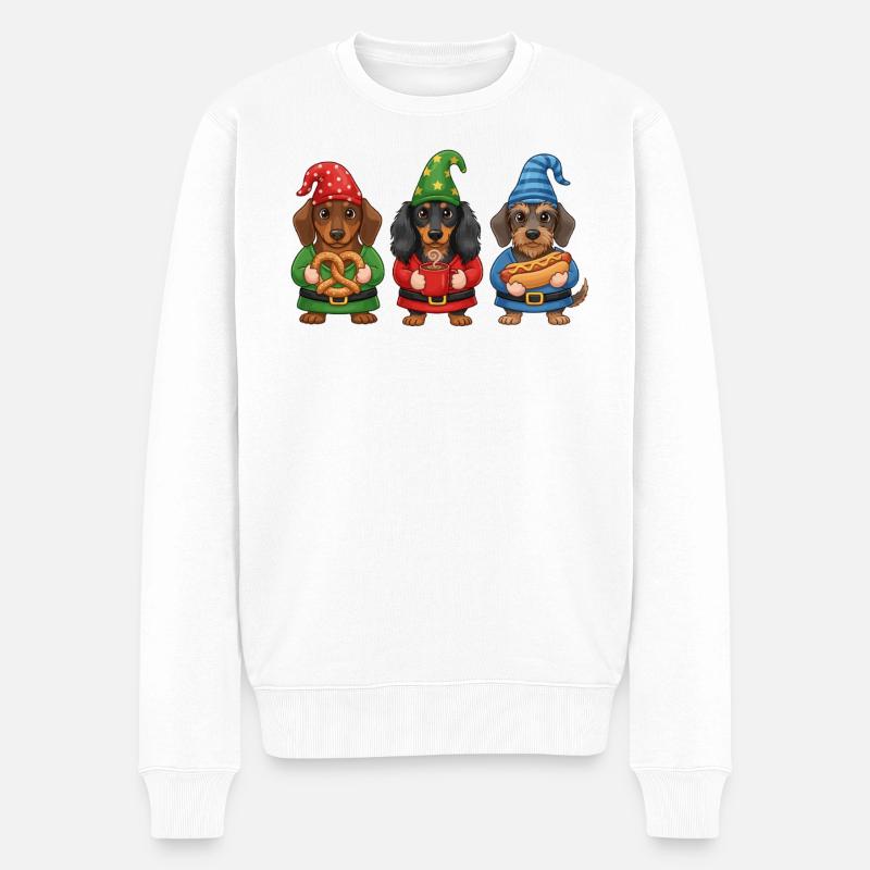 Teckel Joyeux Noël Cadeau de Noël cool - Pull Premium bio Homme - blanc