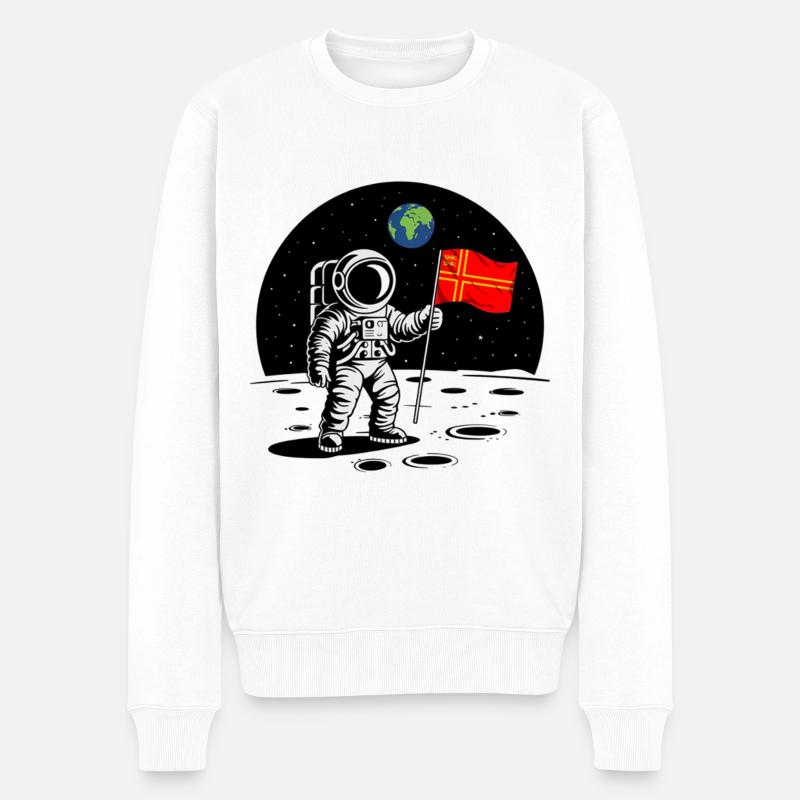 Norman Astronaut Normandy Pride Weltraumhumor - Männer Premium Bio Pullover - Weiß