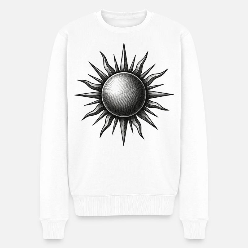 Gravure vintage en étoile solaire - Pull Premium bio Homme - blanc