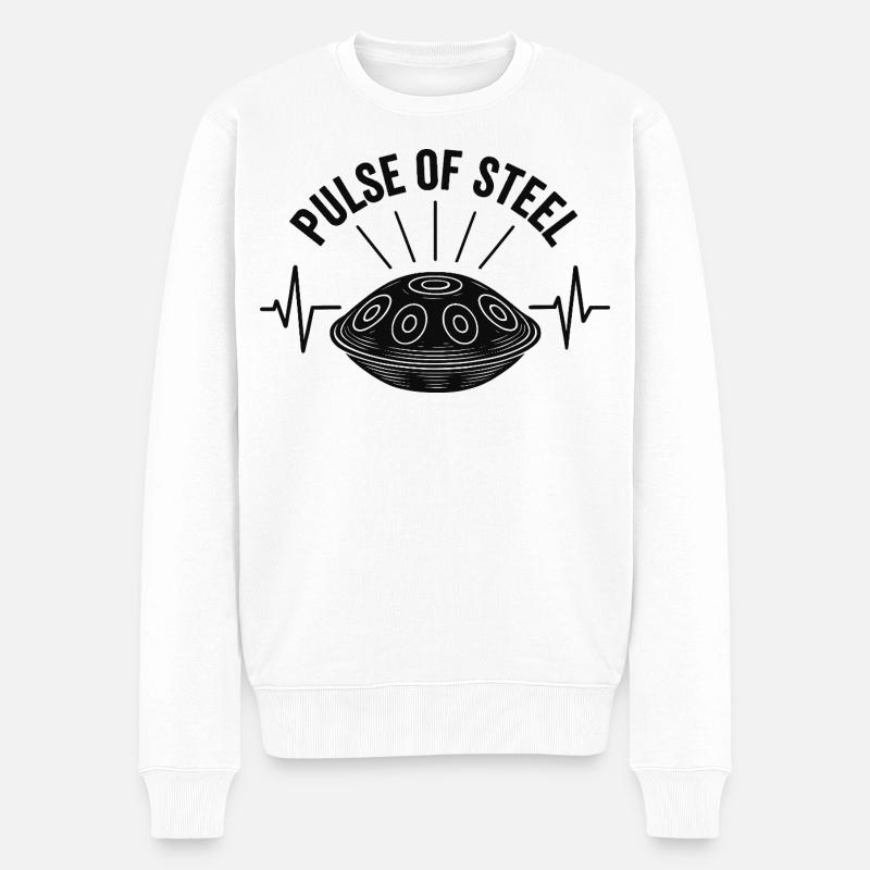 Pulse Of Steel - Männer Premium Bio Pullover - Weiß