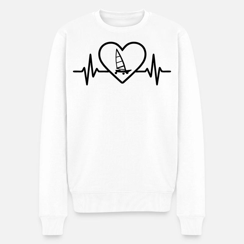 Herz Strandsegeln – Leidenschaft Geschwindigkeit - Männer Premium Bio Pullover - Weiß