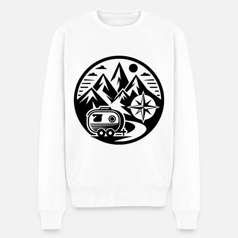 Camping - Männer Premium Bio Pullover - Weiß