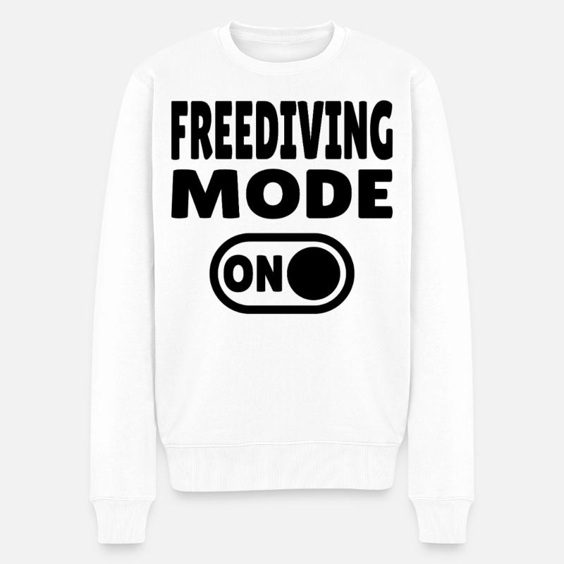Freediving Mode ON - Taucher - Männer Premium Bio Pullover - Weiß