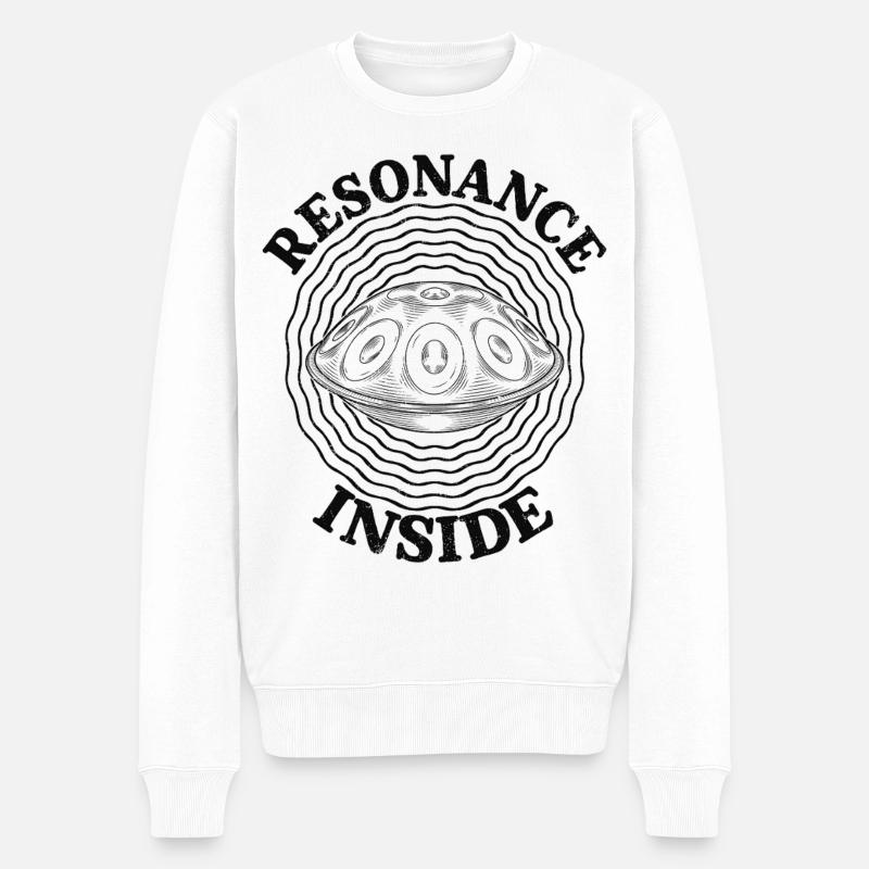 Résonance à l’intérieur du handpan - Pull Premium bio Homme - blanc