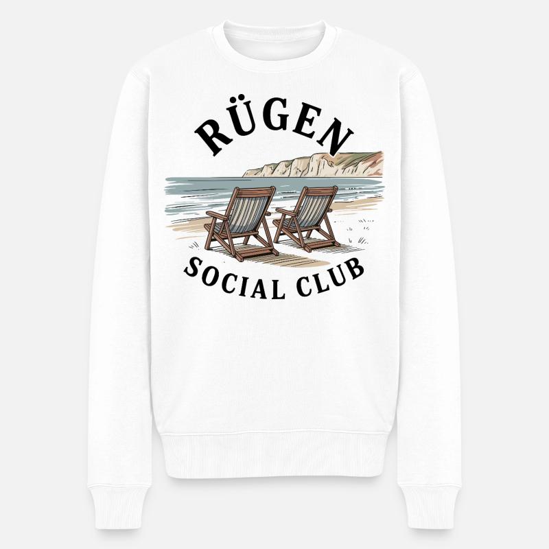 Rügen Strand Ostsee Urlaub  - Männer Premium Bio Pullover - Weiß