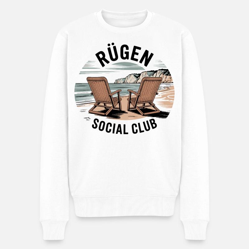 Rügen Urlaub Ostsee Reise Strand - Männer Premium Bio Pullover - Weiß
