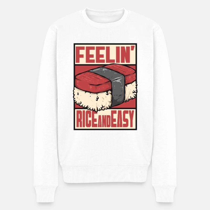 Sushi Feelin Rice And Easy - Männer Premium Bio Pullover - Weiß