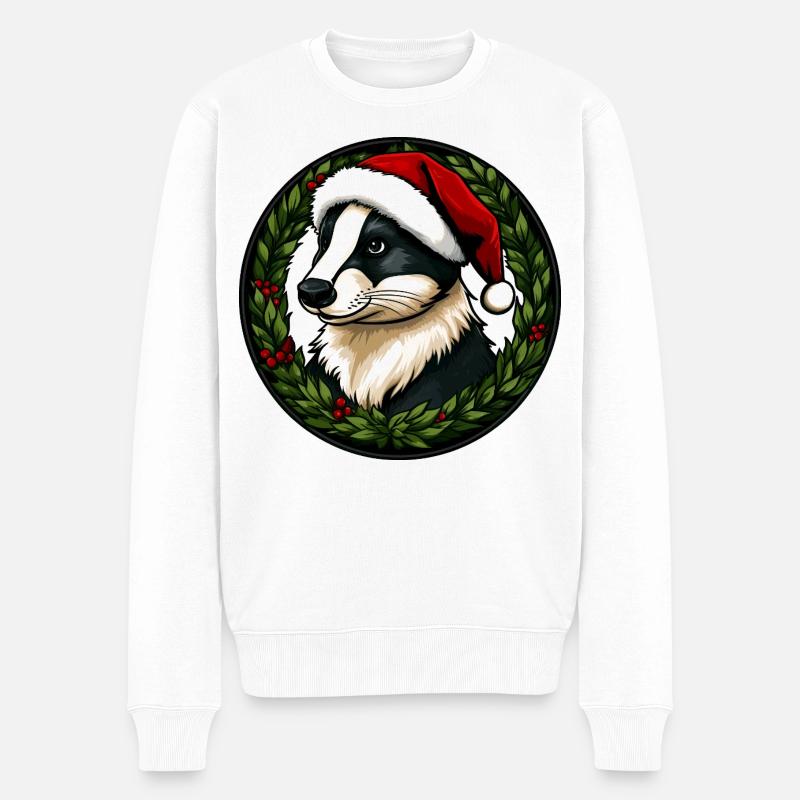 Blaireaux de Noël - Pull Premium bio Homme - blanc