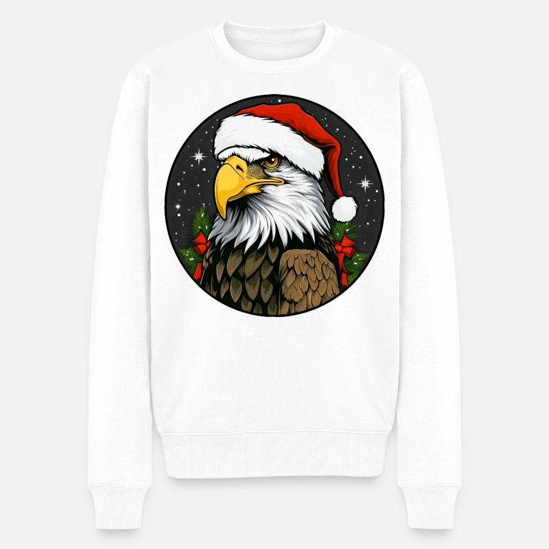 Adler Weihnachten - Männer Premium Bio Pullover - Weiß