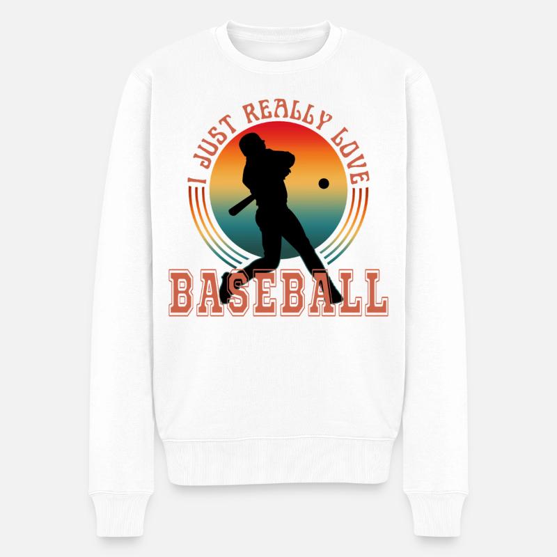 J’ADORE VRAIMENT LE BASEBALL - Pull Premium bio Homme - blanc