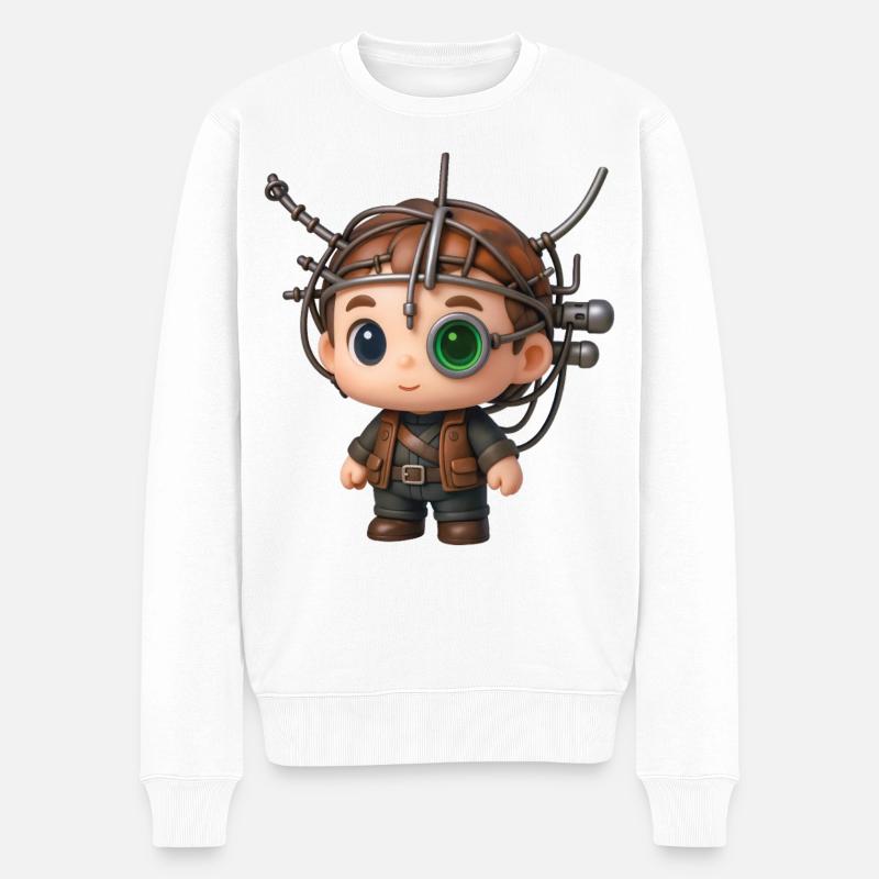 SCI BOY – Baby & Kinder - Männer Premium Bio Pullover - Weiß