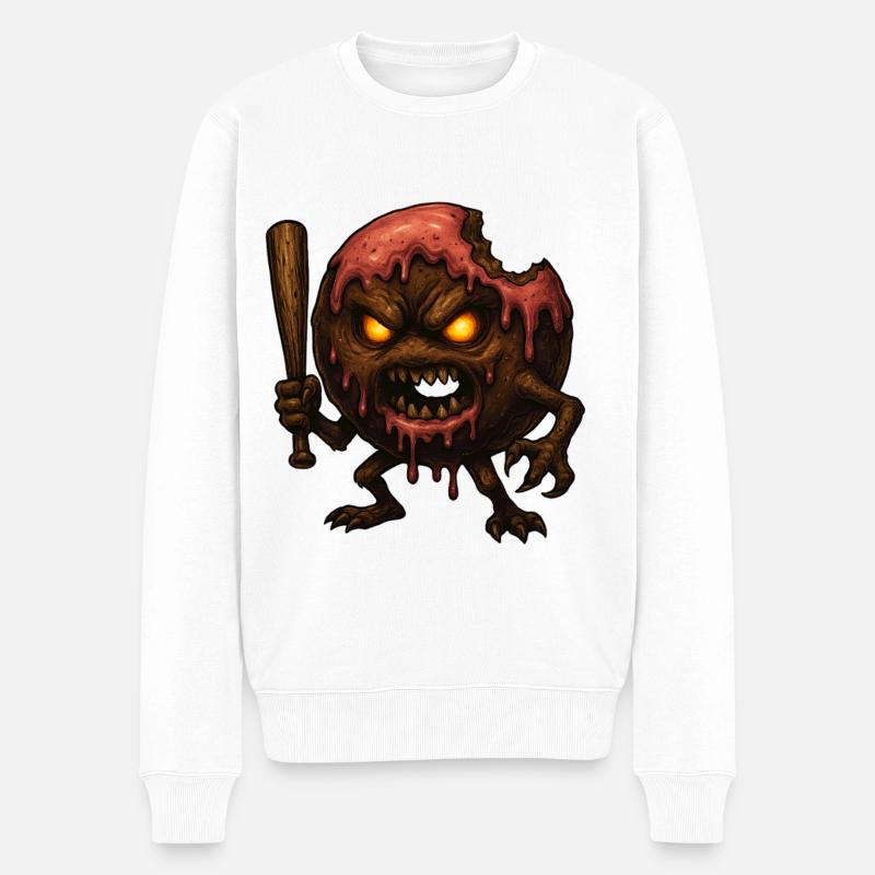 Angry Donut - Männer Premium Bio Pullover - Weiß
