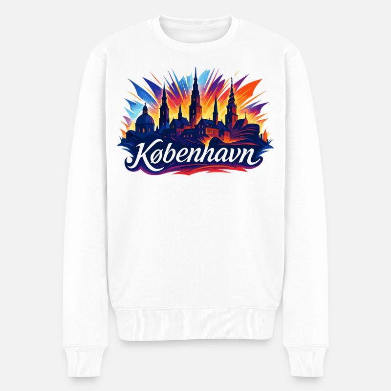 Copenhague Capitale Danemark Cadeau sympa - Pull Premium bio Homme - blanc