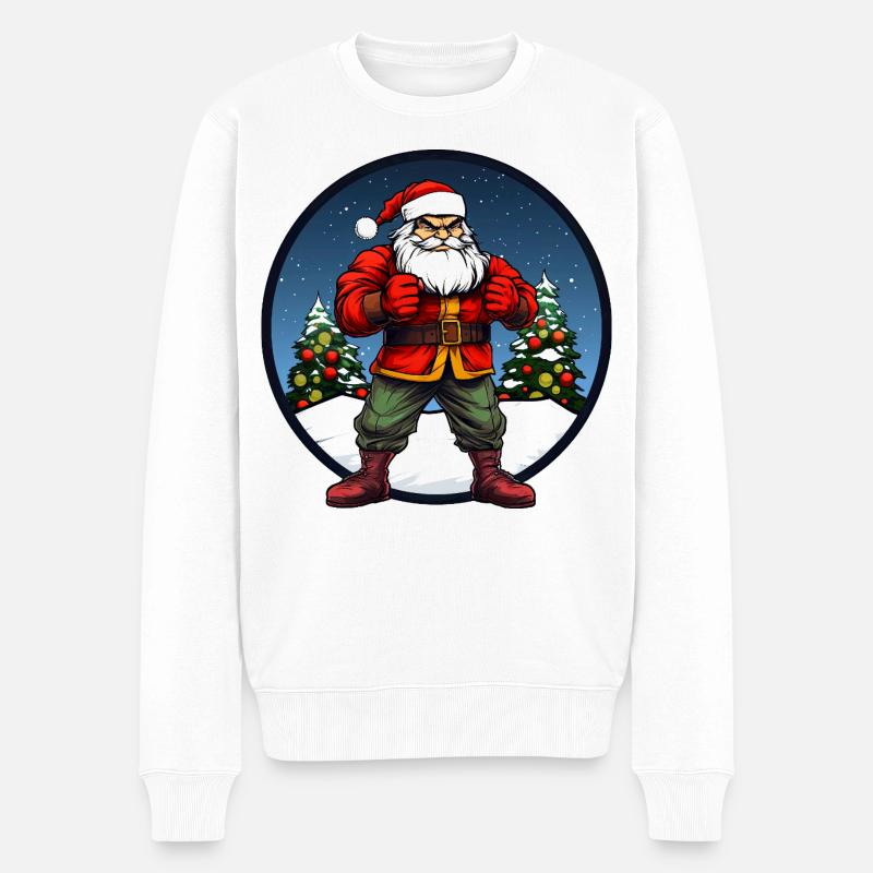 Kämpfer Christmas - Männer Premium Bio Pullover - Weiß