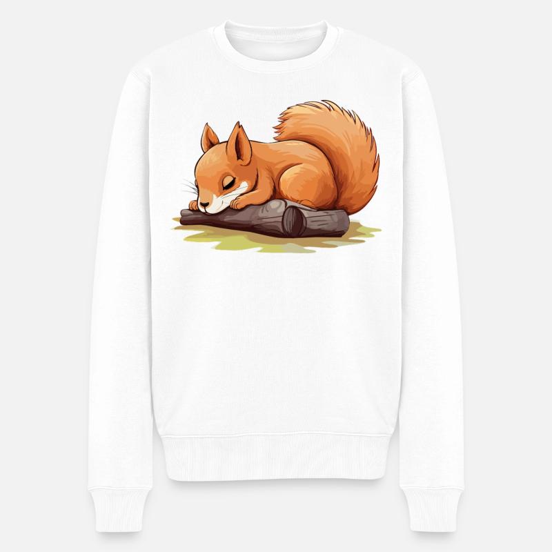 Eichhörnchen Süß Niedlich Baby Kinder Tier Cartoon - Männer Premium Bio Pullover - Weiß