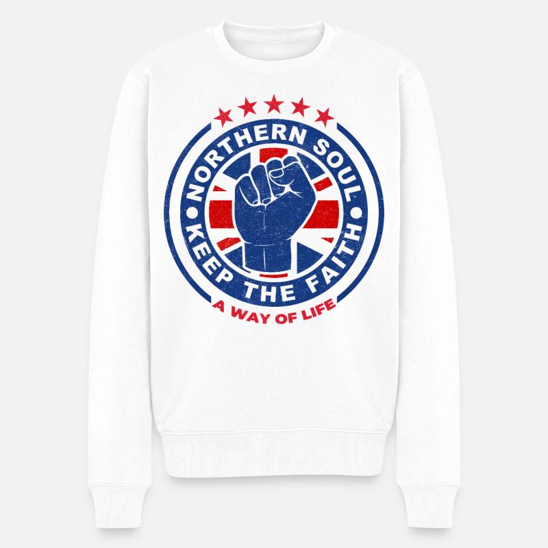 Nördliches Seelenfaust-Emblem Bewahre den Glauben - Männer Premium Bio Pullover - Weiß