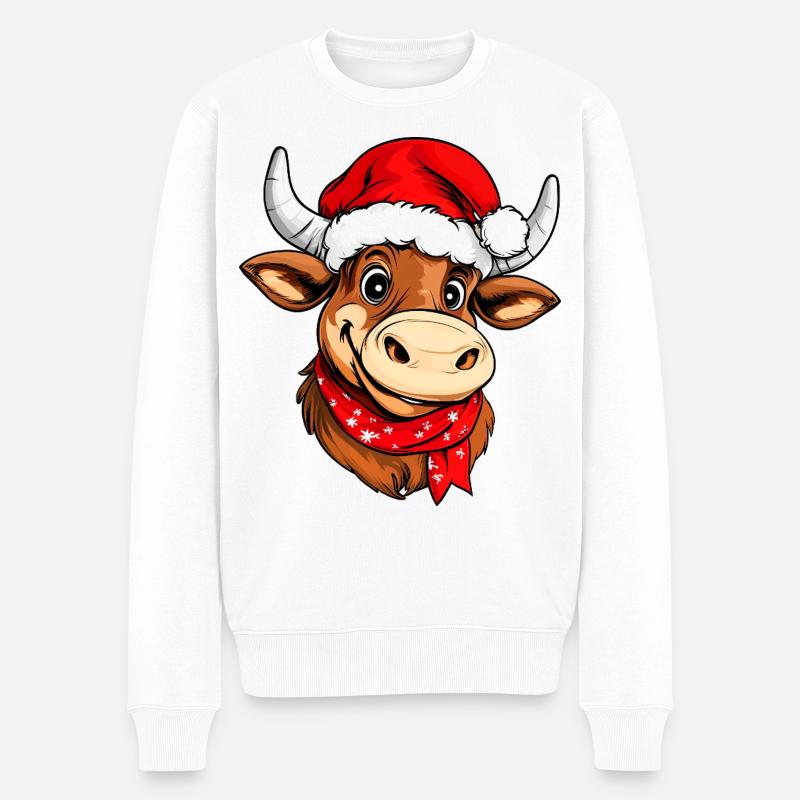 Taureaux de Noël - Pull Premium bio Homme - blanc