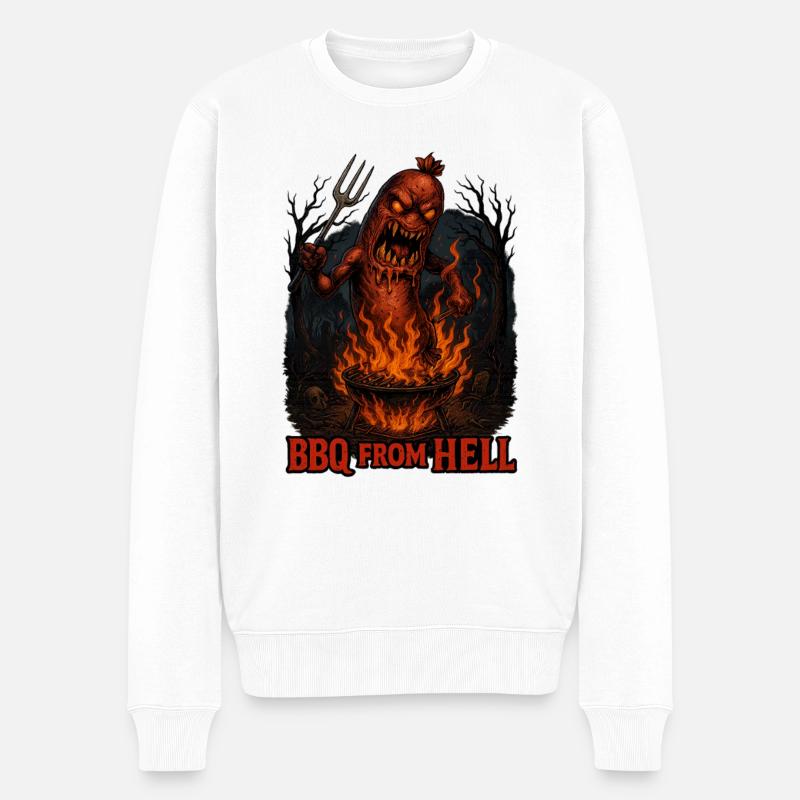 BBQ From Hell - Männer Premium Bio Pullover - Weiß