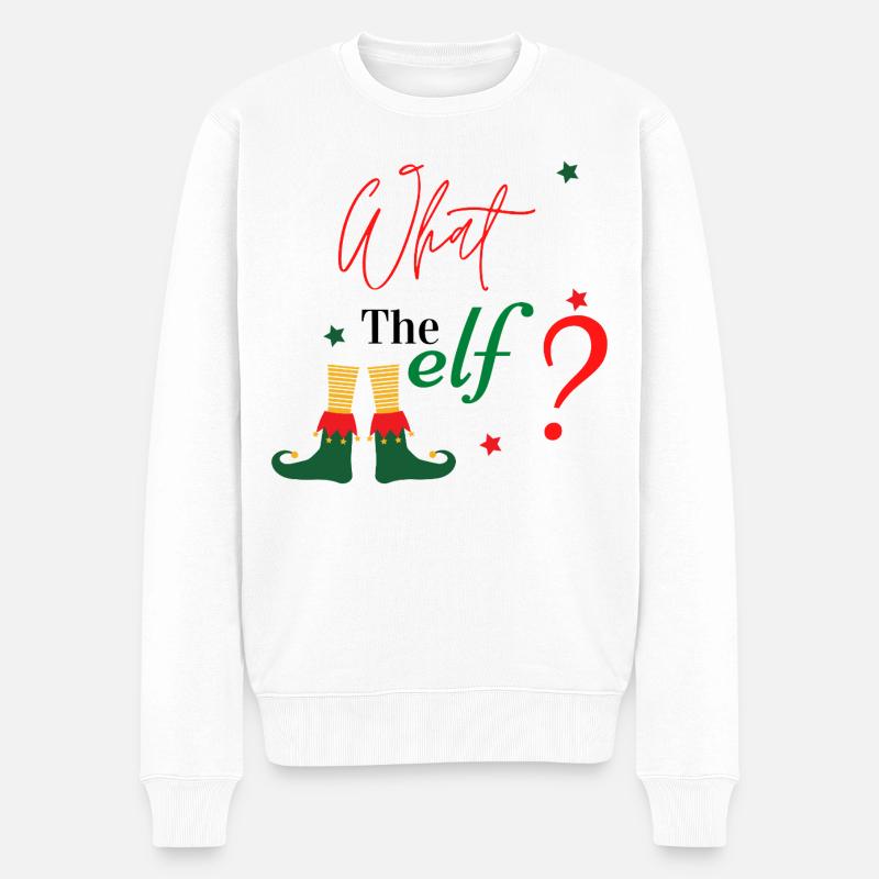 What The Elf? - Männer Premium Bio Pullover - Weiß