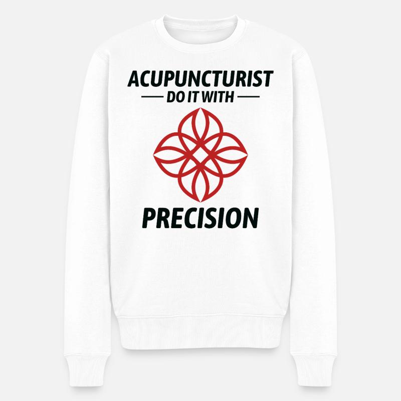 Acupuncteurs Faites-le avec Precision Professional - Pull Premium bio Homme - blanc