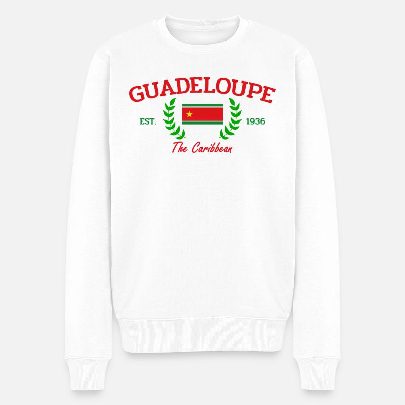 Guadeloupe - France - Frankreich - Karibik - Männer Premium Bio Pullover - Weiß