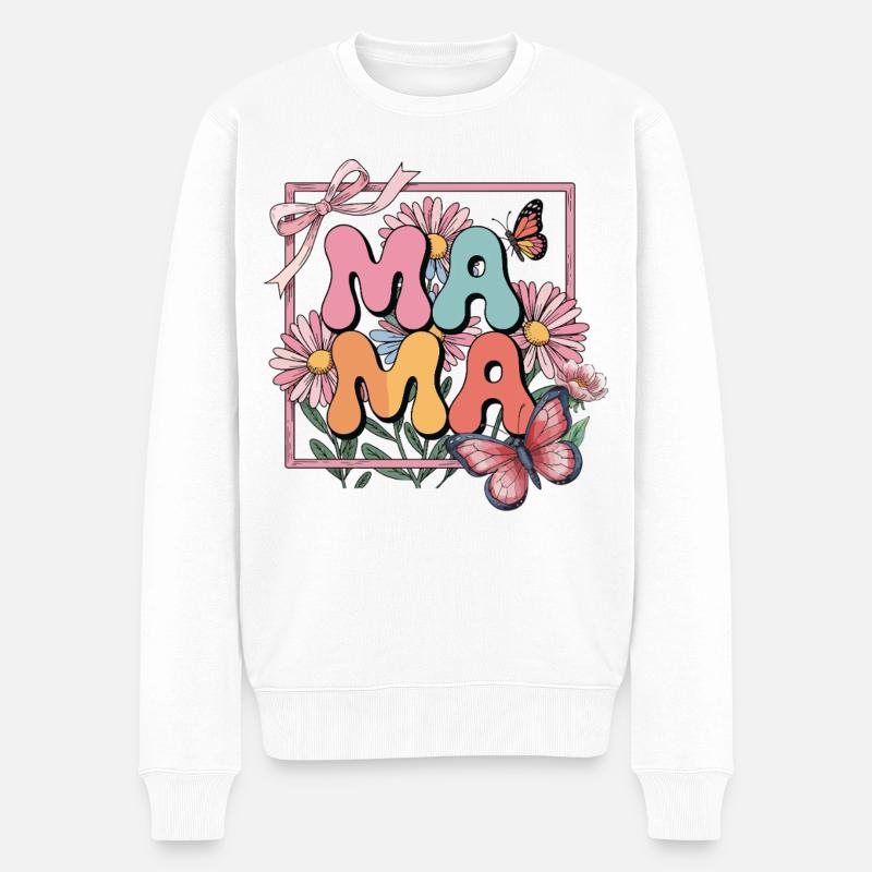 Mama - Männer Premium Bio Pullover - Weiß