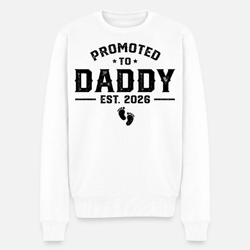 Daddy Est 2026 – Papa drôle - Pull Premium bio Homme - blanc