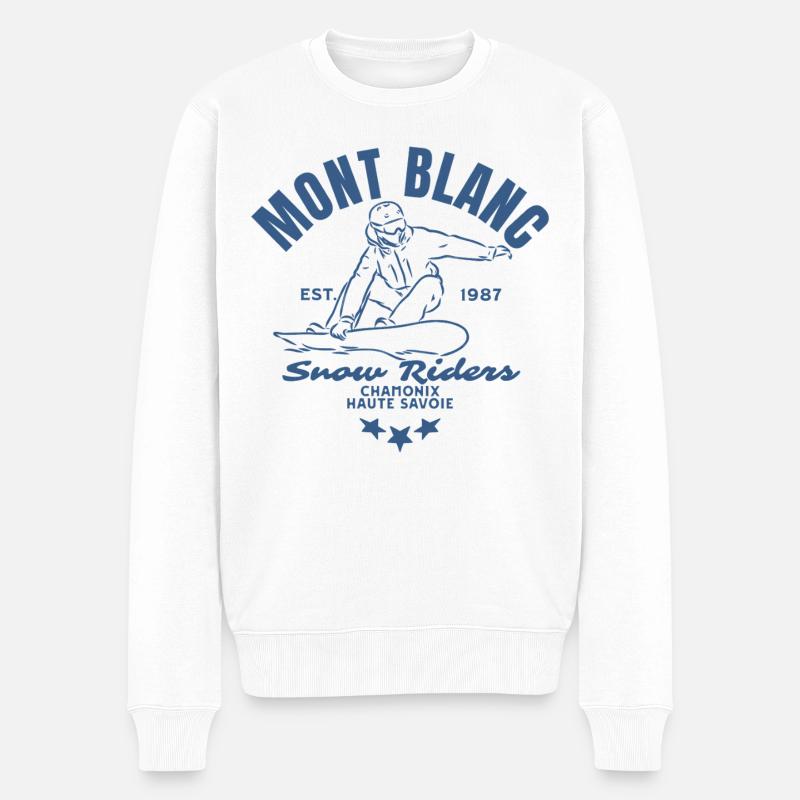 Mont Blanc Snow Riders logo - Pull Premium bio Homme - blanc