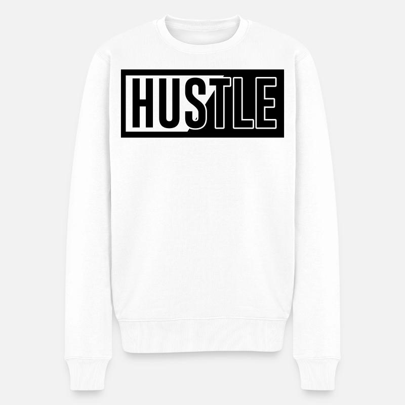 Hustle - Männer Premium Bio Pullover - Weiß