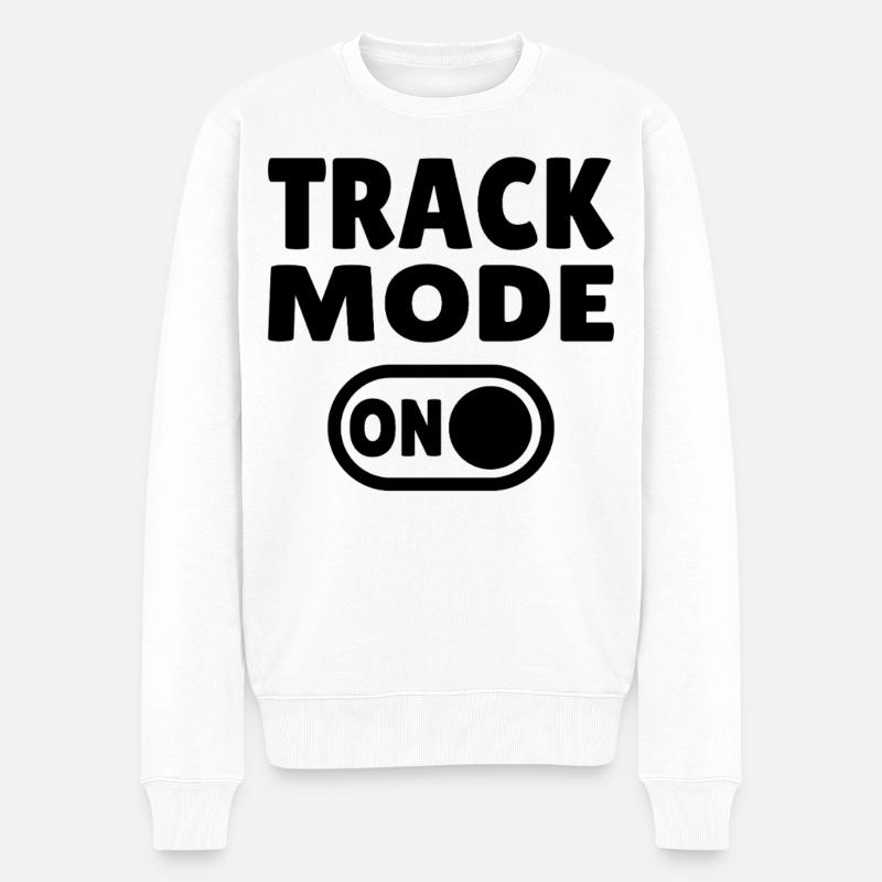 Track Mode On – Fokus auf Geschwindigkeit - Männer Premium Bio Pullover - Weiß