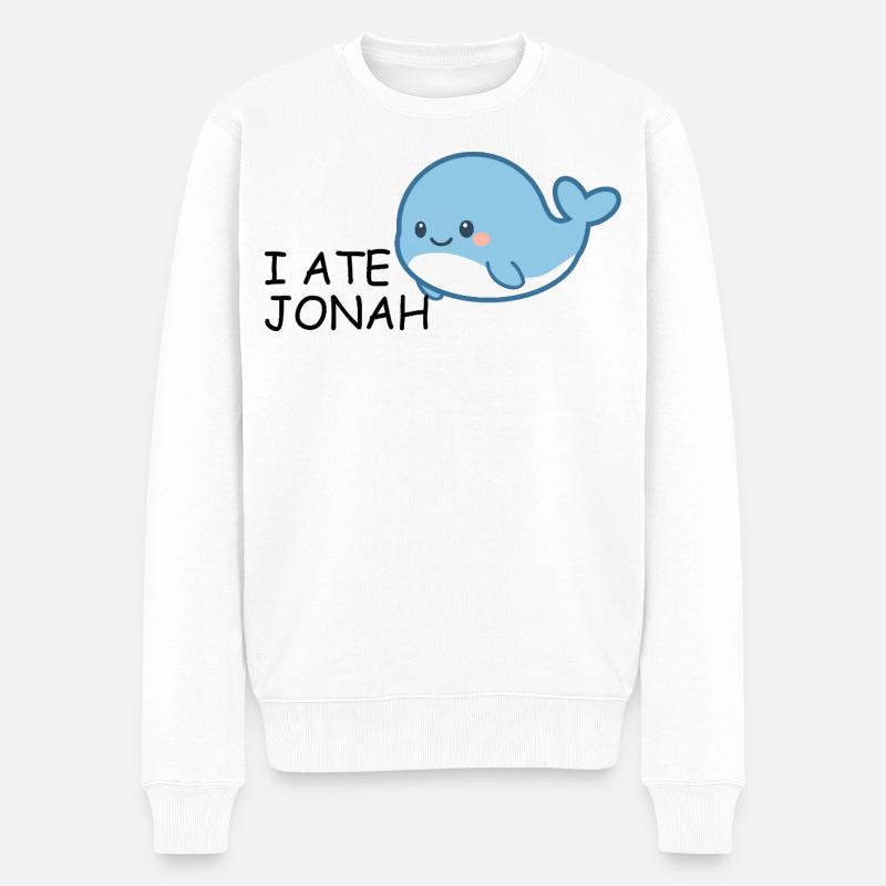 I Ate Jonah – Witziger Bibel Wal für Kinder - Männer Premium Bio Pullover - Weiß