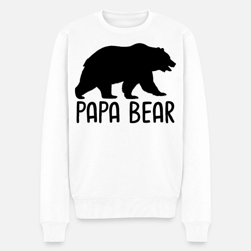 Papa Ours - Pull Premium bio Homme - blanc