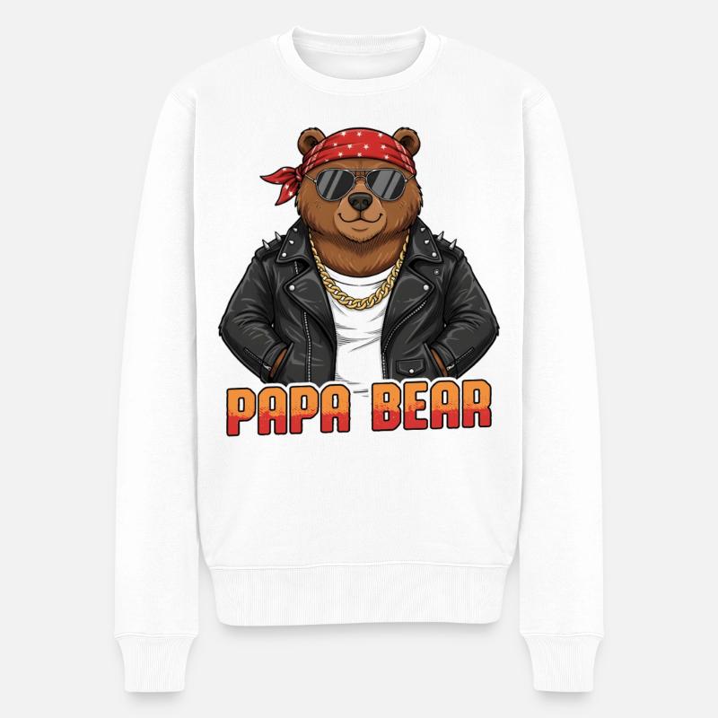 Papa Ours - Pull Premium bio Homme - blanc