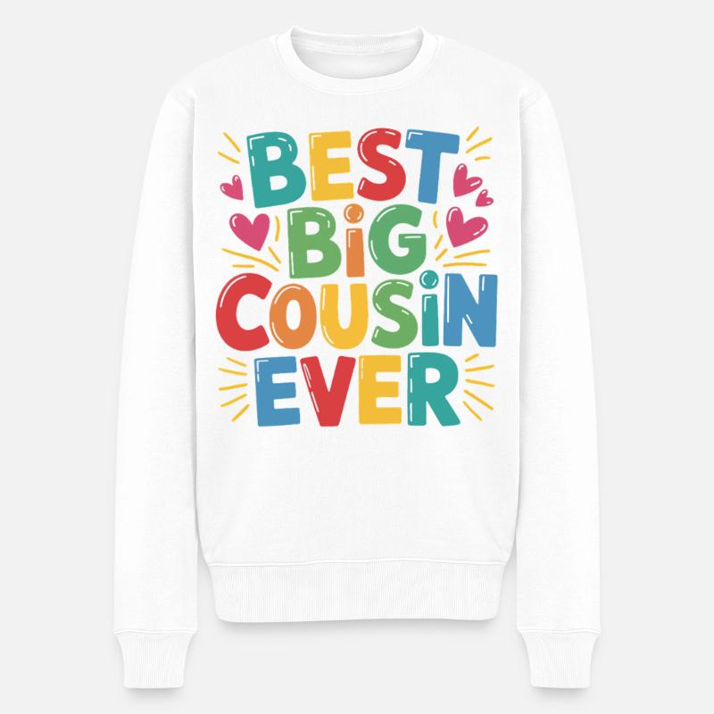 Bester Großer Cousin Ever - Männer Premium Bio Pullover - Weiß