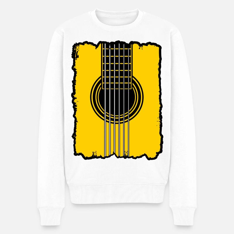 Affiche Grunge Guitar Jaune - Pull Premium bio Homme - blanc