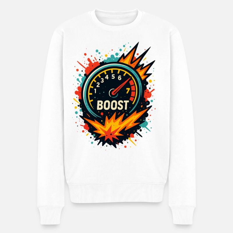 T-shirt Boost Display Explosive, Turbo Tuning - Pull Premium bio Homme - blanc