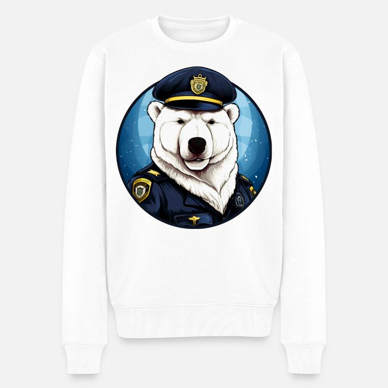 Eisbären Polizei - Männer Premium Bio Pullover - Weiß