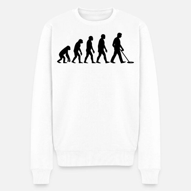 Entwicklung der Metalldetektor-Enthusiasten - Männer Premium Bio Pullover - Weiß