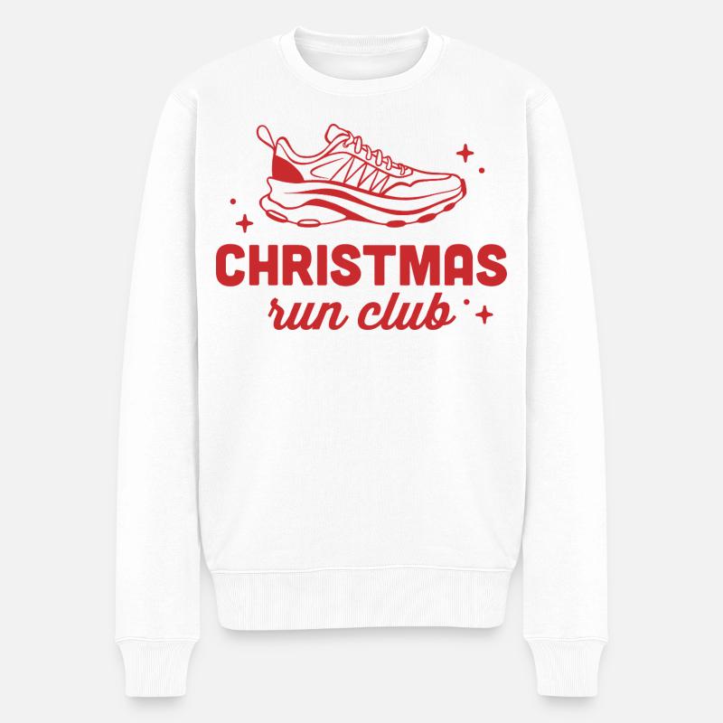Weihnachtslauf-Club-Laufläufer-Matching - Männer Premium Bio Pullover - Weiß