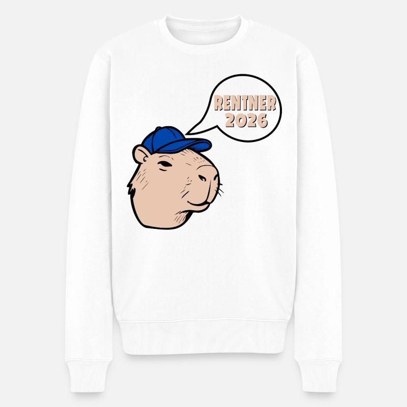 Rentner Rente 2026 Capybara - Männer Premium Bio Pullover - Weiß