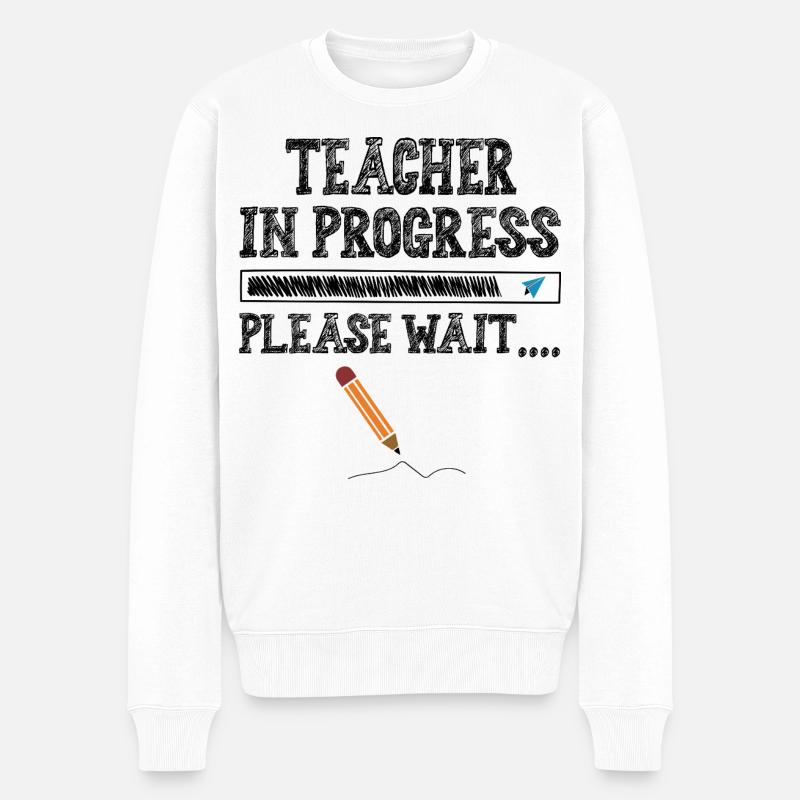 Teacher in progress  - Männer Premium Bio Pullover - Weiß
