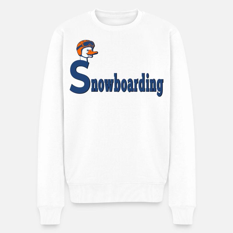 Goose Snowboarding - Männer Premium Bio Pullover - Weiß