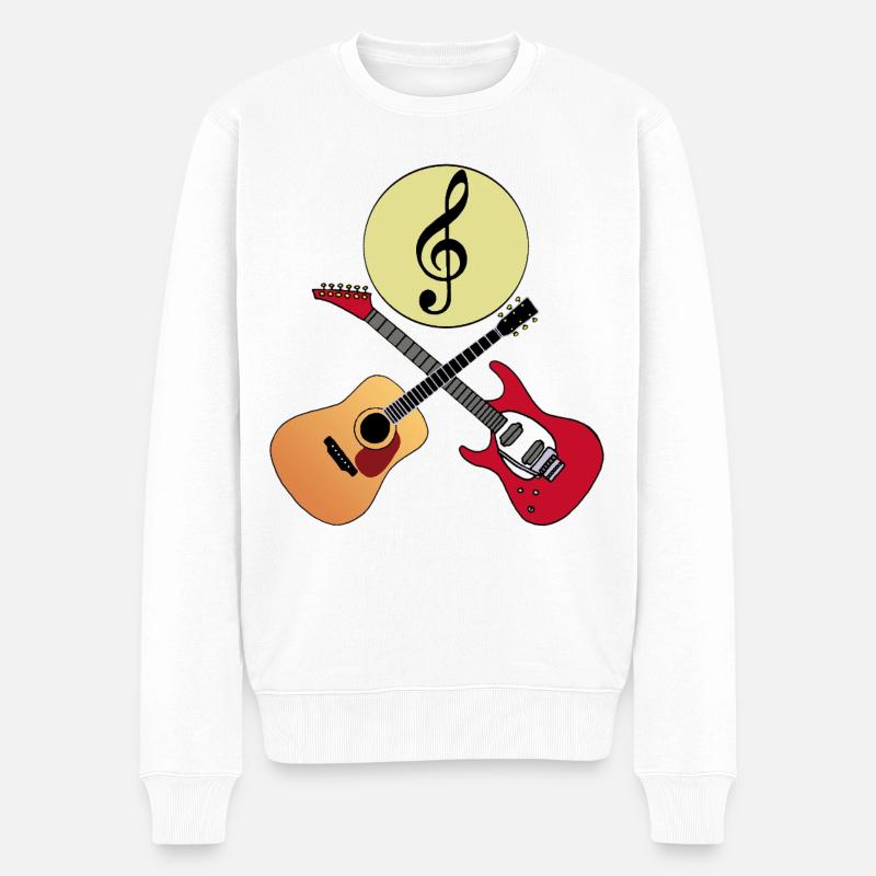 Die Kraft der Musik - Männer Premium Bio Pullover - Weiß