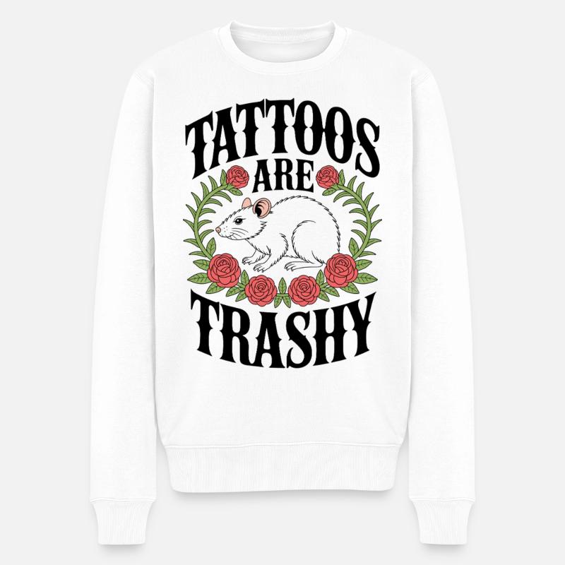 Rat blanc dans le Rosaire - Pull Premium bio Homme - blanc