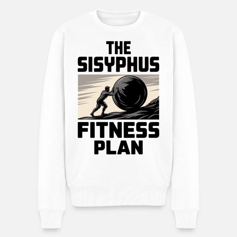 Schieben eines riesigen Balls - Männer Premium Bio Pullover - Weiß