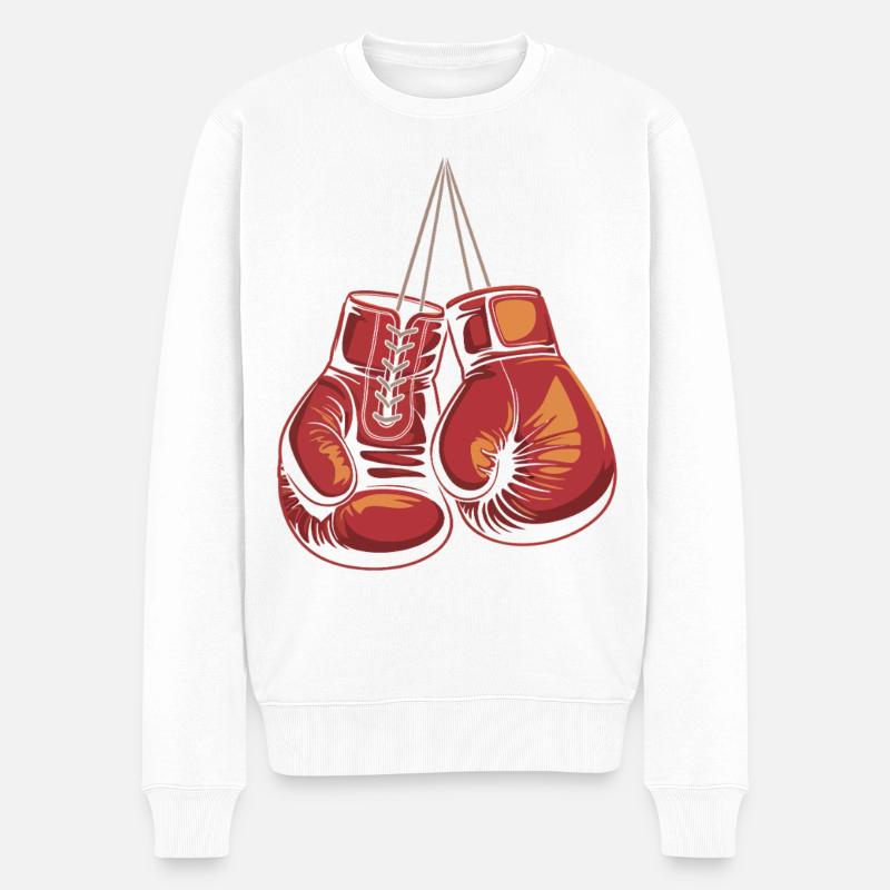 Rote Boxhandschuhe Illustration - Männer Premium Bio Pullover - Weiß