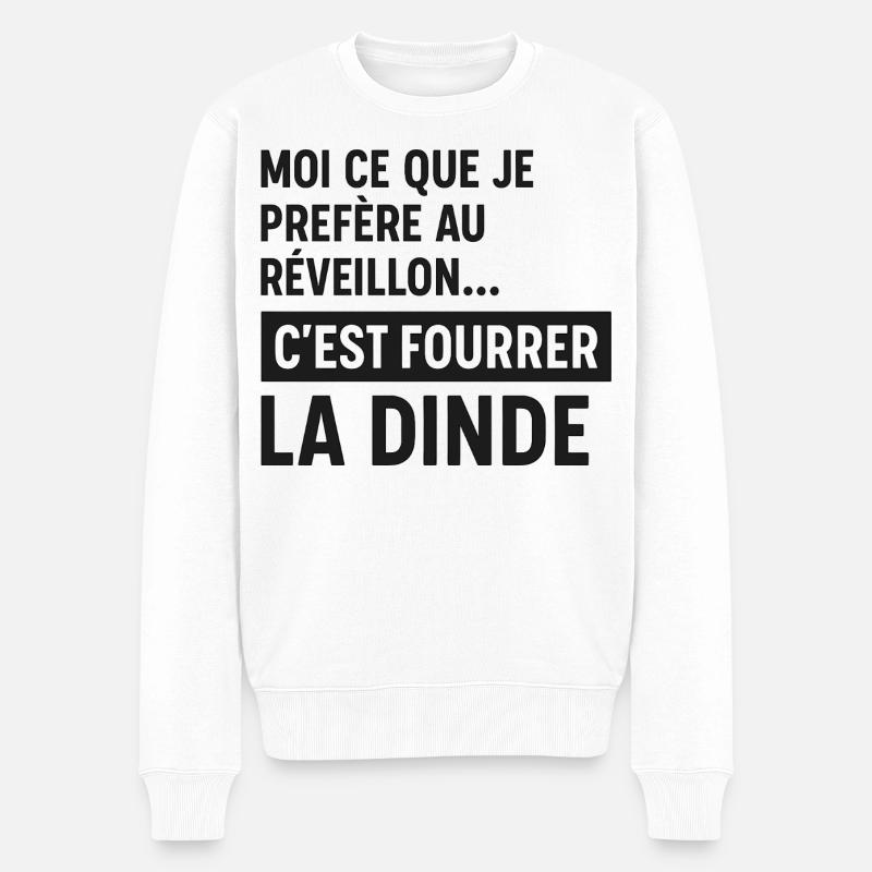 Silvester Truthahn füllen - Männer Premium Bio Pullover - Weiß
